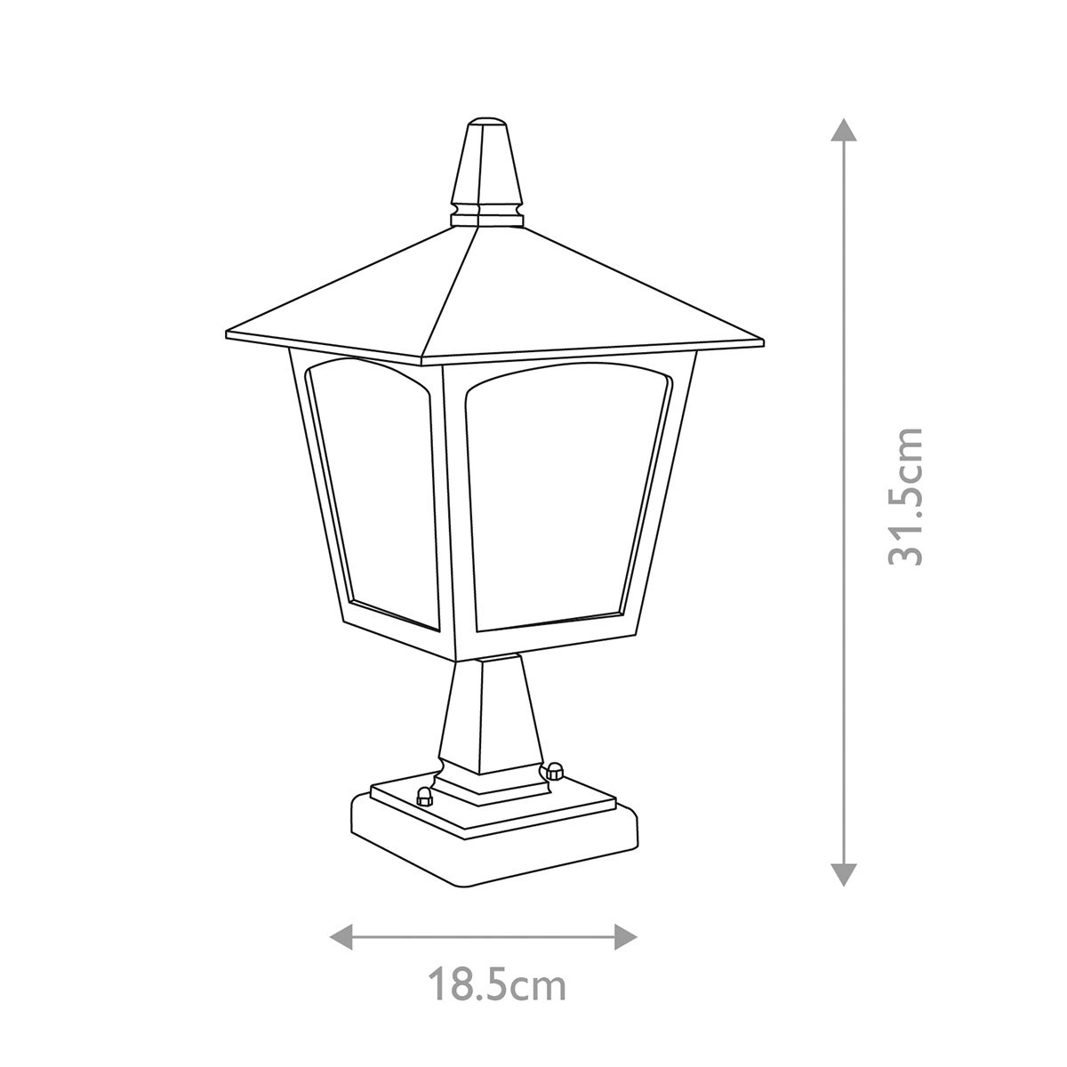 York 1 - flammige Sockellaterne - Schwarz - Elsteadlighting - BL7 - BLACK