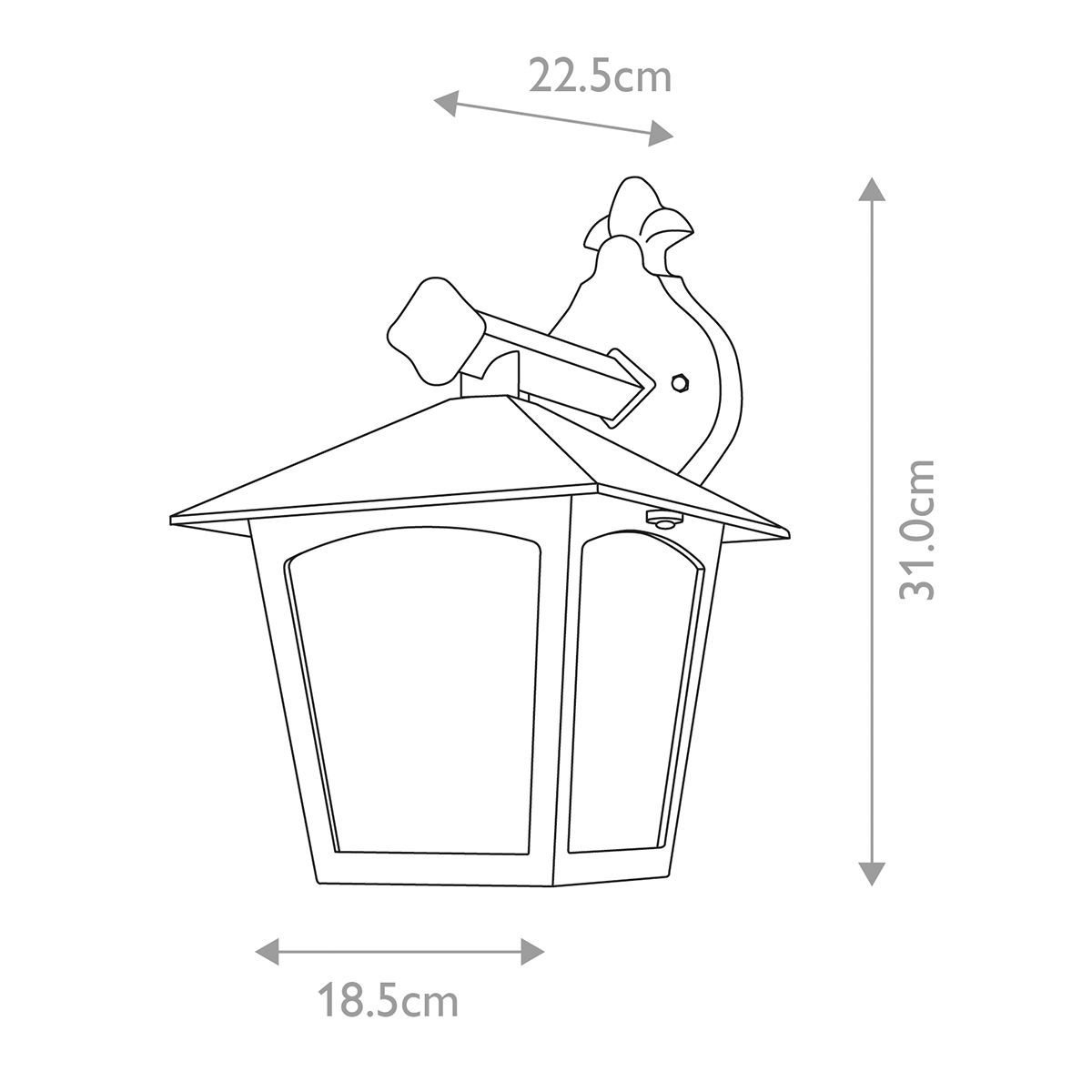 York 1 - flammige Wandlaterne - Schwarz - Elsteadlighting - BL2 - BLACK