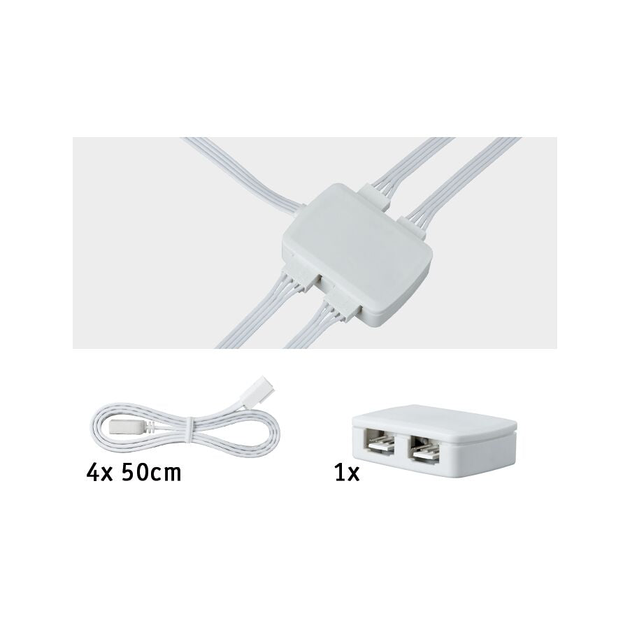 YourLED Junction - Box 4 - fach Verteilung 30x45mm max. 60W Weiß - Paulmann - 70203