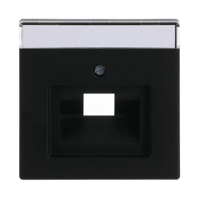 1803-885 Zentralscheibe mit Beschriftungsfeld UAE/IAE (ISDN) 1-fach schwarz matt - Plattform 63