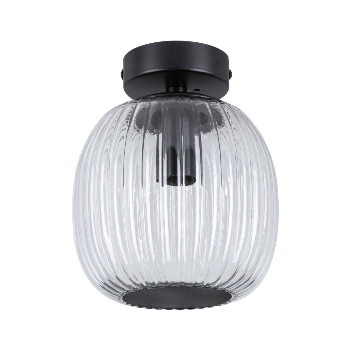 LED Deckenleuchte Ruya  IP44 E14 230V max. 20W dimmbar Glas/Schwarz matt
