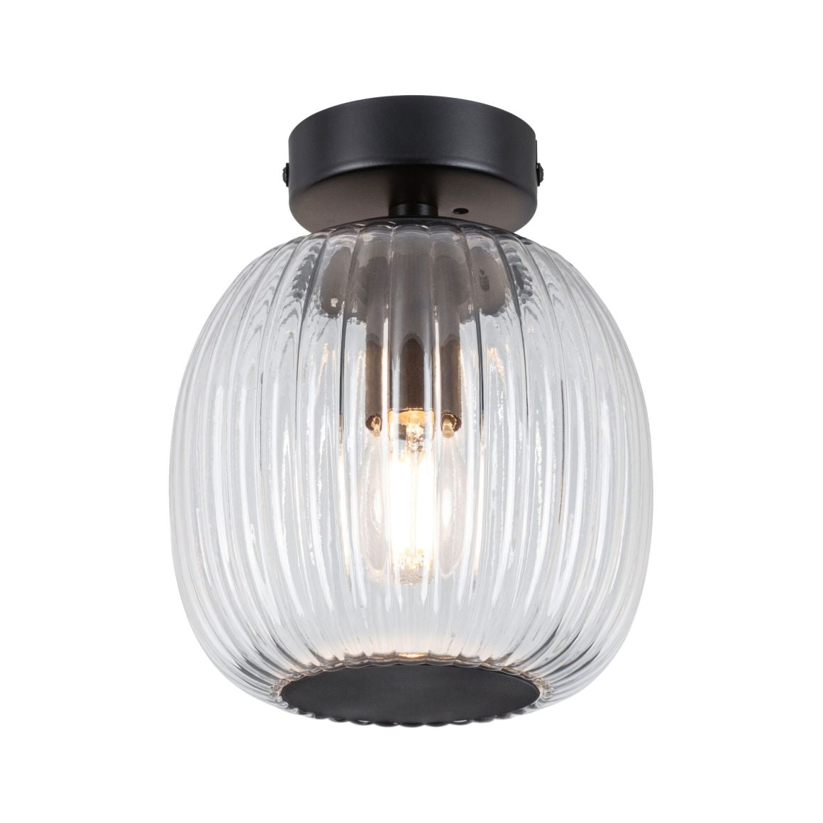 LED Deckenleuchte Ruya  IP44 E14 230V max. 20W dimmbar Glas/Schwarz matt - Paulmann - lightnox.de
