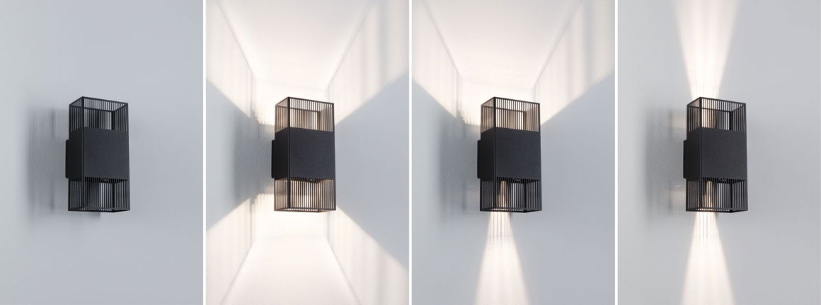LED Wandleuchte Tharin  IP44 3000K 120x104mm 2x3,7W Schwarz oder Weiß