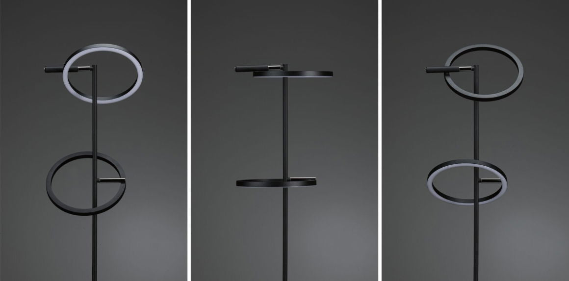 LED Stehleuchte Odila  Tunable White 2x1200lm 2x10,4W Schwarz matt, Chrom - Paulmann - lightnox.de
