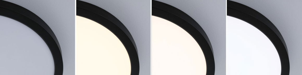 LED Panel Abia 2 White Select Dämmerungsgesteuerter Bewegungsmelder (HF) rund 400mm 16W 1400lm 2700 - 4000K Schwarz