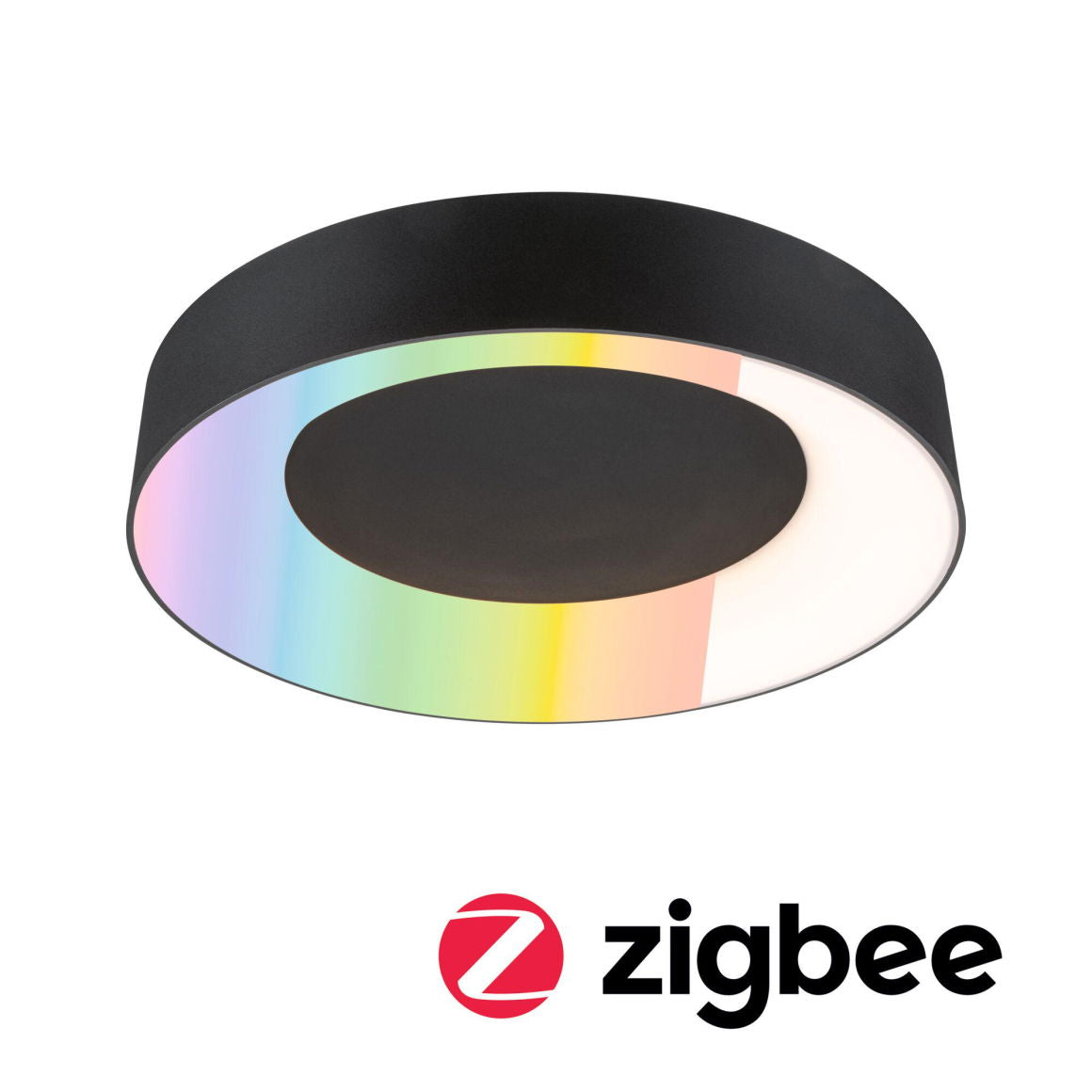 Plafonnier LED Smart Home Zigbee 3.0 Casca IP44 RGBW+ 1750lm 230V 20W dimmable Noir mat