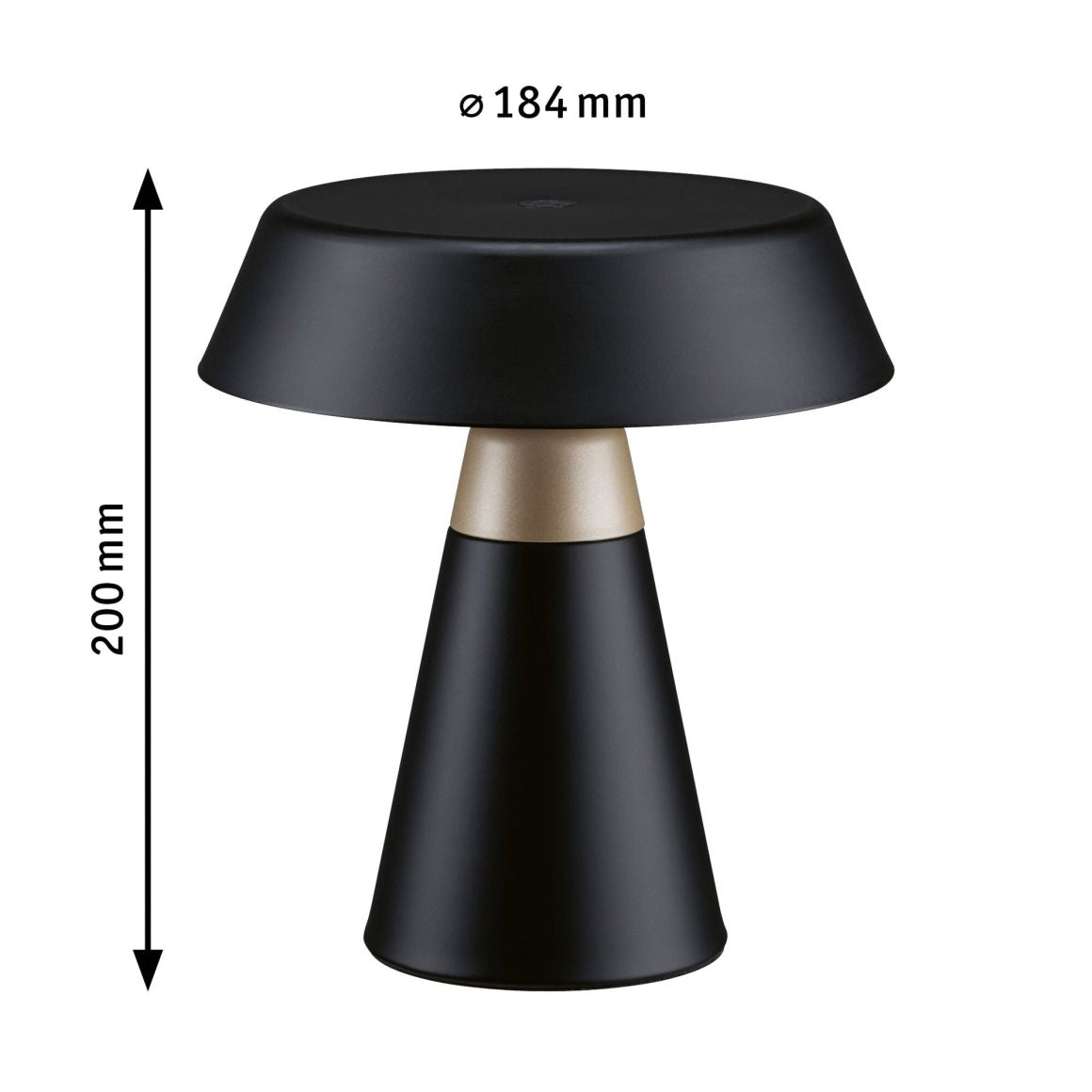 Lampe à batterie Lirox IP44 White Switch Noir/Champagne