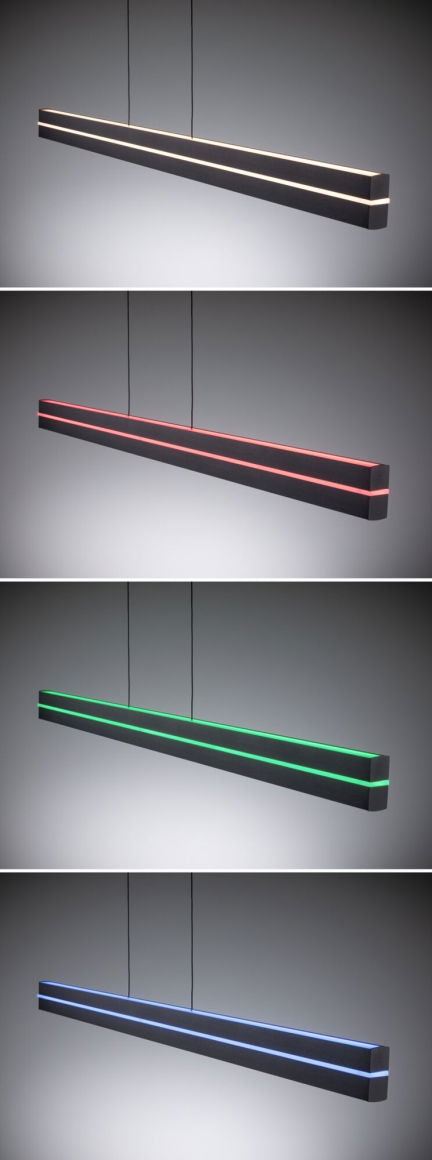LED Pendelleuchte Raiko  RGBW+ 2300lm / 370lm 19W / 6W Schwarz - Paulmann - lightnox.de