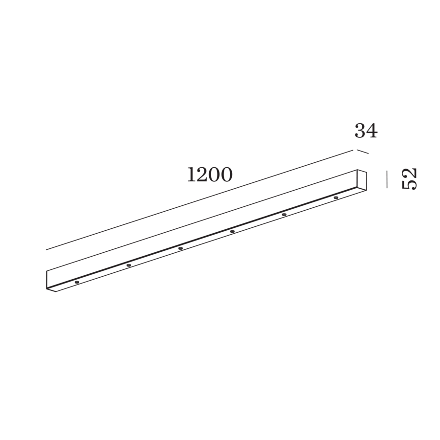 MULTI BASE LINEAR 1.6 – Deckenbaldachin für 6 Pendelleuchten
