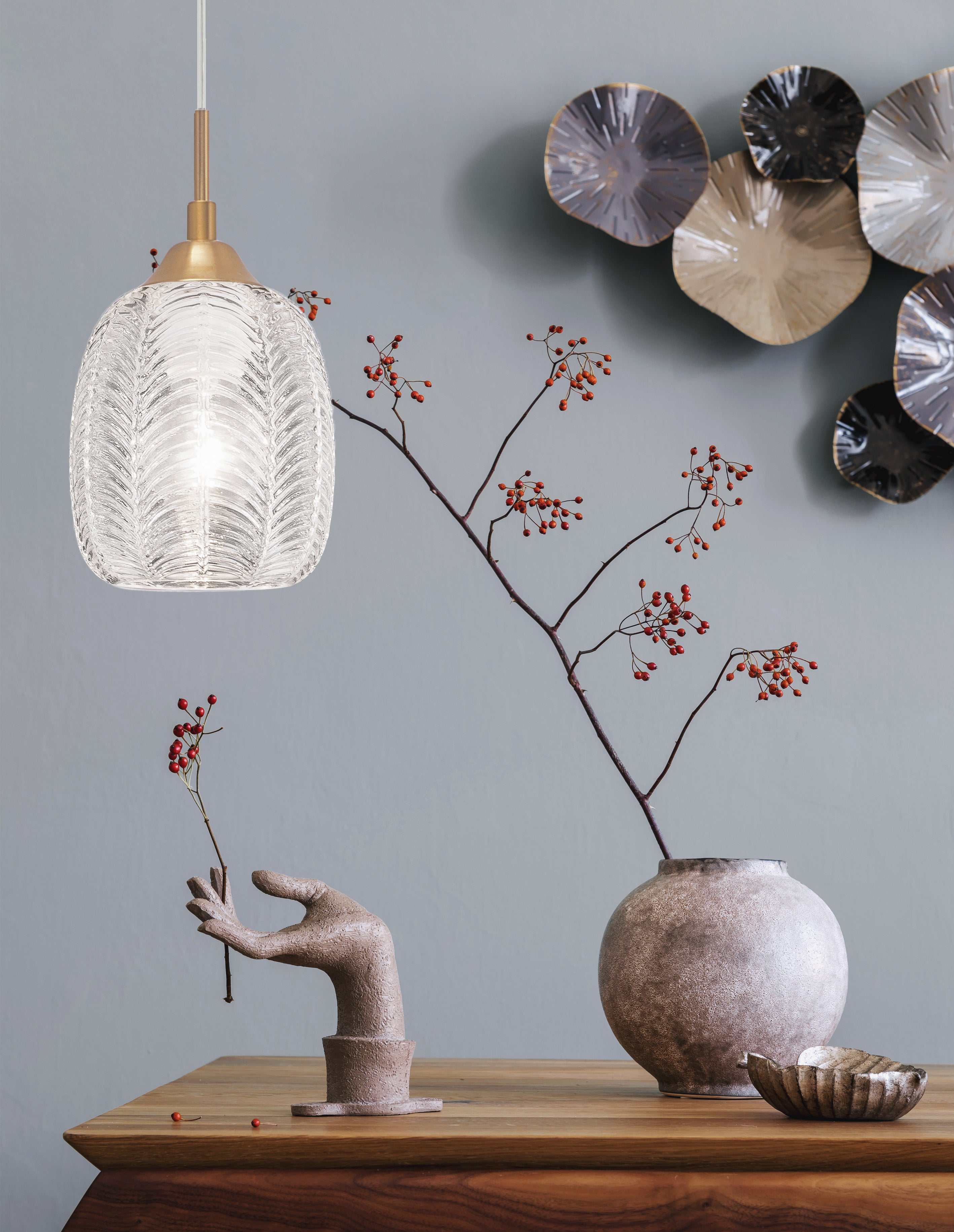 Suspension Vario Verre/Doré - E27 - dimmable