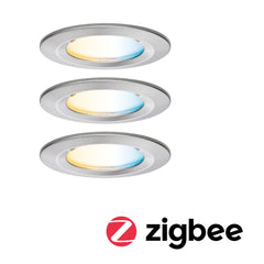 LED Einbauleuchte Nova Coin  IP44 rund 78mm Tunable White/RGBW 3x6W 3x530lm 230V Aluminium - Paulmann - lightnox.de