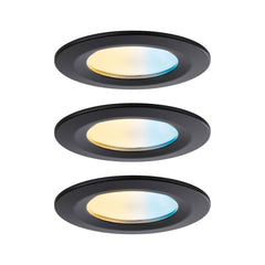 LED Einbauleuchte Nova Coin  IP44 rund 78mm Tunable White/RGBW 3x6W 3x530lm 230V Aluminium - Paulmann - lightnox.de