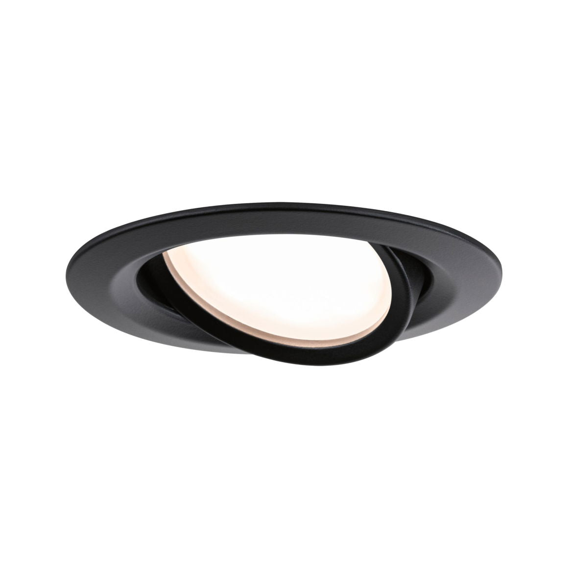 Spot LED encastrable Nova Plus Coin, lampe individuelle orientable IP65 ronde 93mm 30° Coin 6W 470lm 230V dimmable 2700K Noir mat