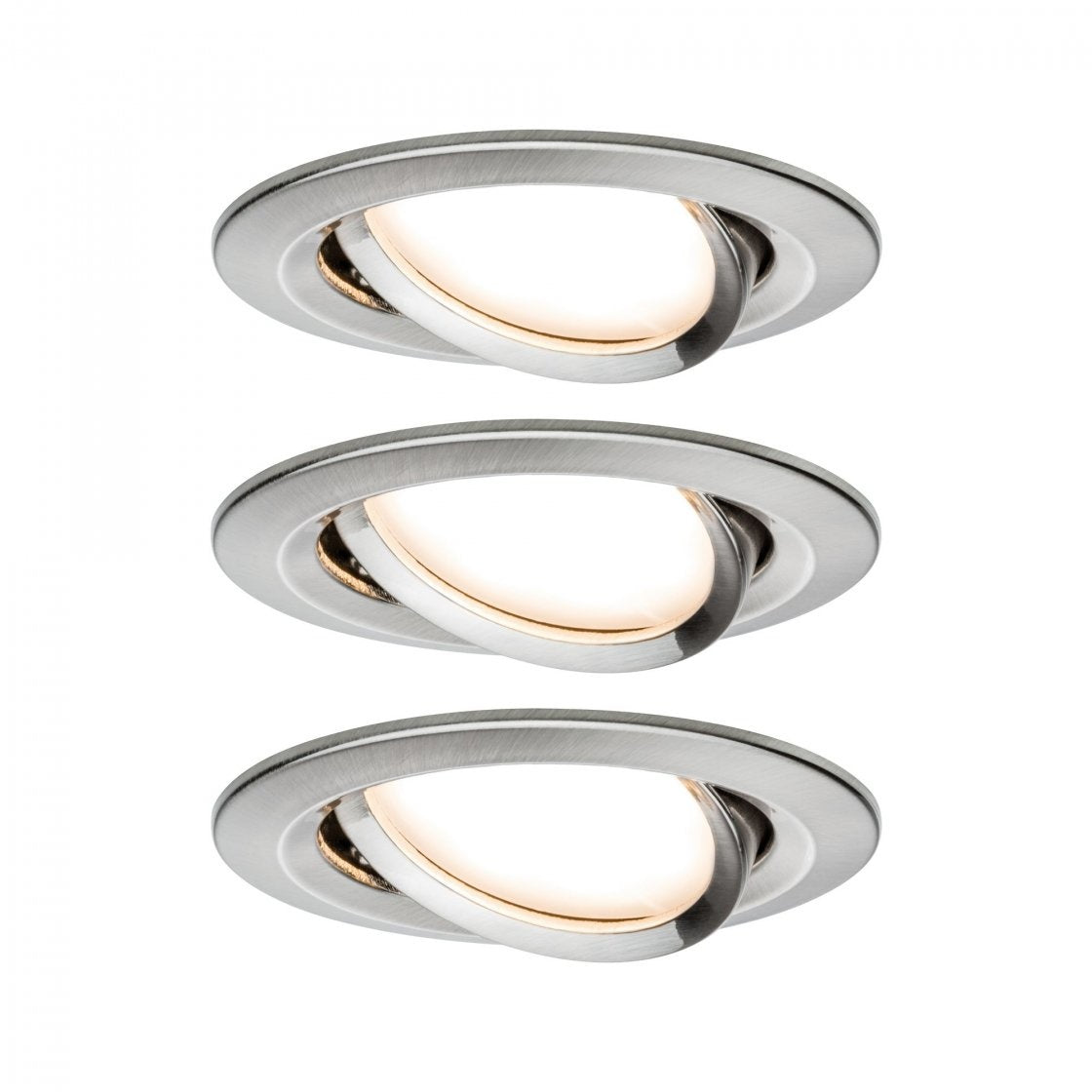  LED Einbauleuchte Nova Plus Coin Basisset schwenkbar  rund 84mm 50° Coin 3x6W 3x470lm 230V dimmbar 2700K Eisen gebürstet