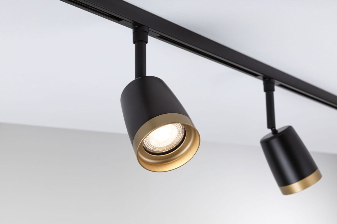URailSchienenspot Cover Einzelspot GU10 max. 10W 230V Schwarz matt/Gold matt