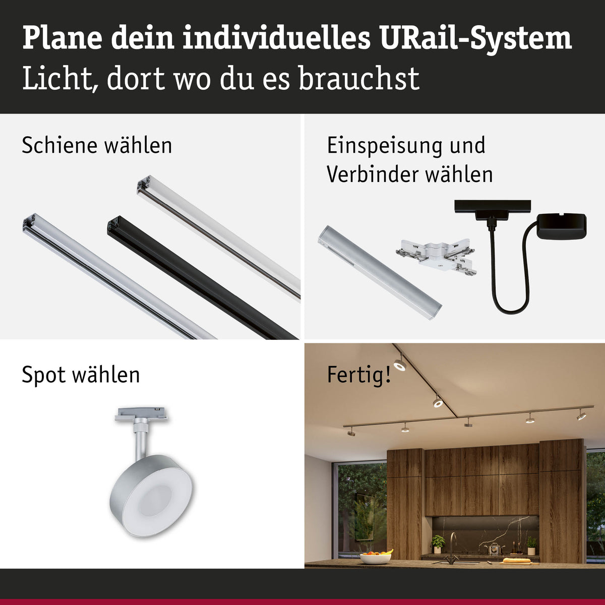 URail Schienenspot 3-Step-Dim Circle 250lm 5W White Select dimmbar 230V Chrom matt