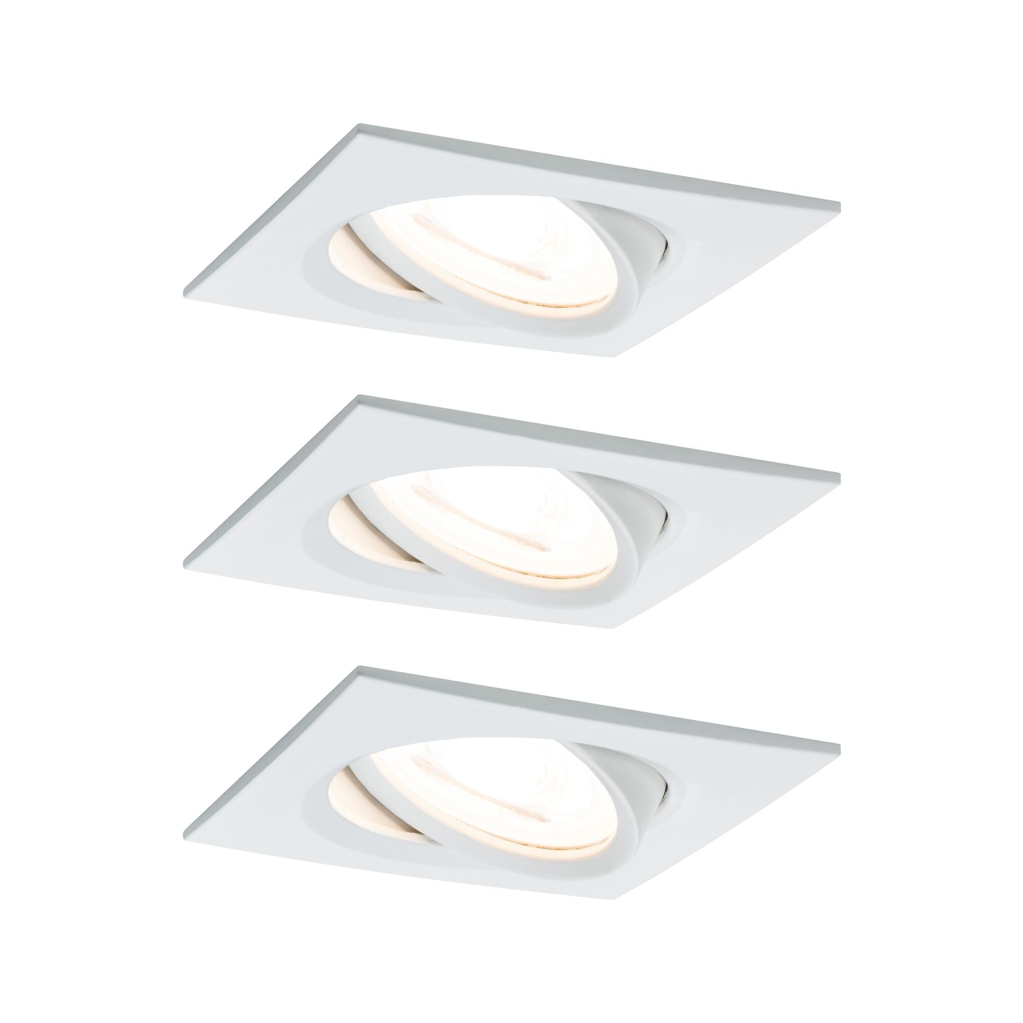EBL Set Nova Coin 3-stepdim eck schw LED3x6,5W 2700K 230V Weiß matt/Alu