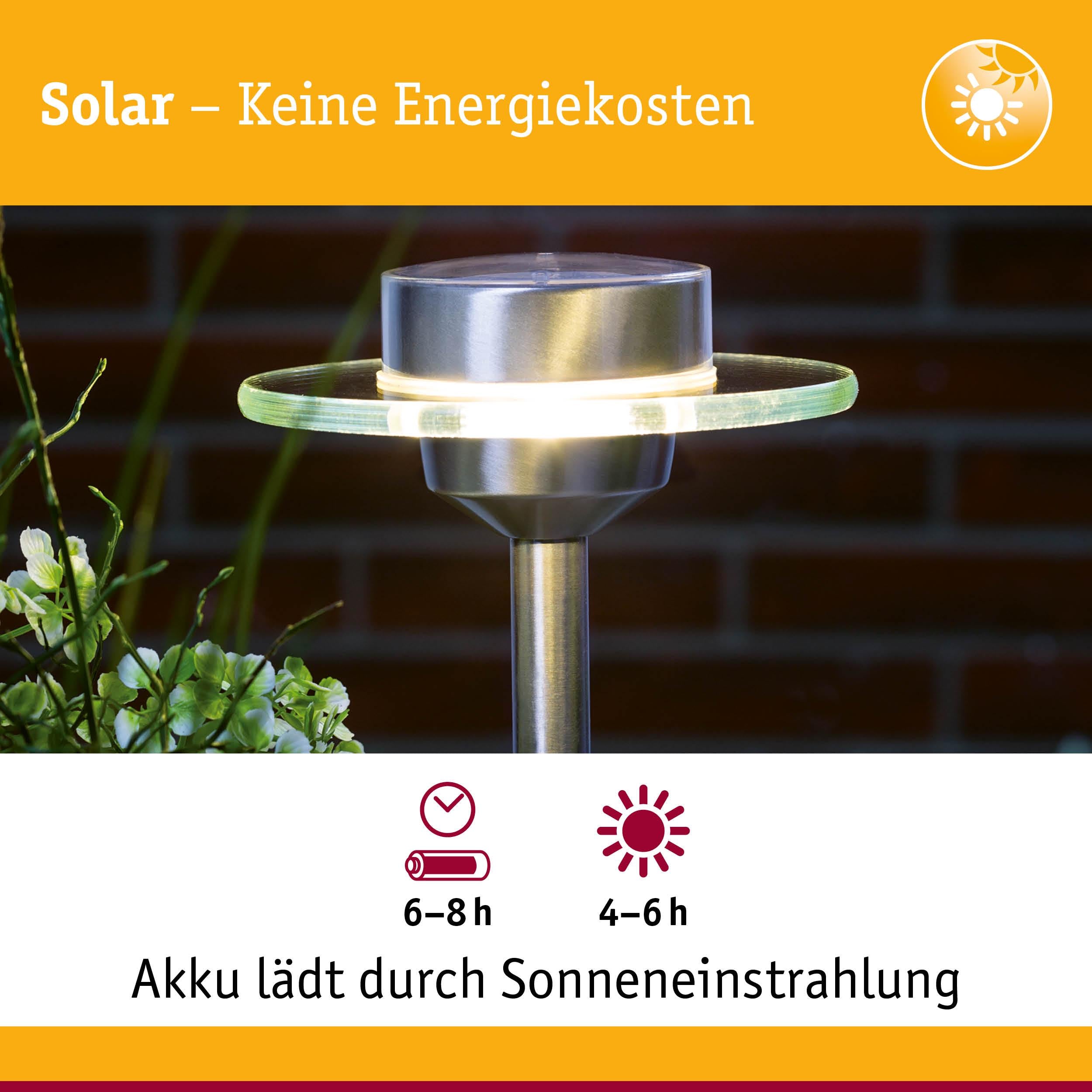Outdoor solar spike Special Line Ufo LED stainless steel, clear, set of 1