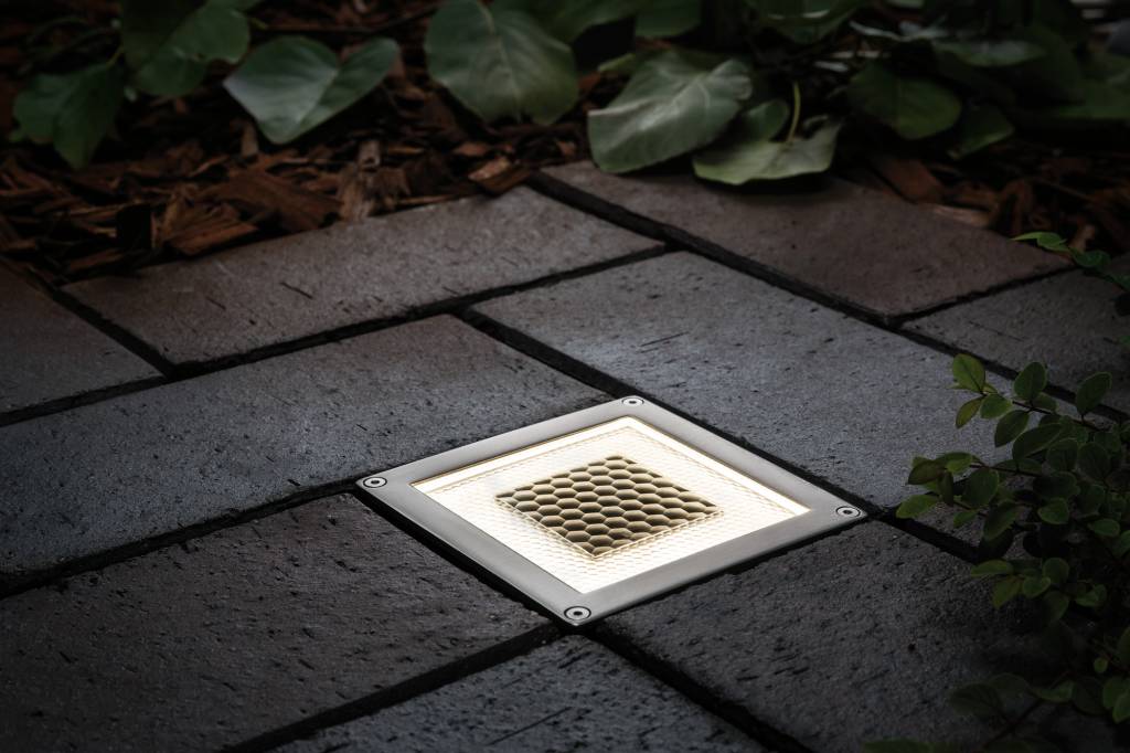 Bodeneinbauleuchten-Set Solar Cube LED Edelstahl, 1er Set 