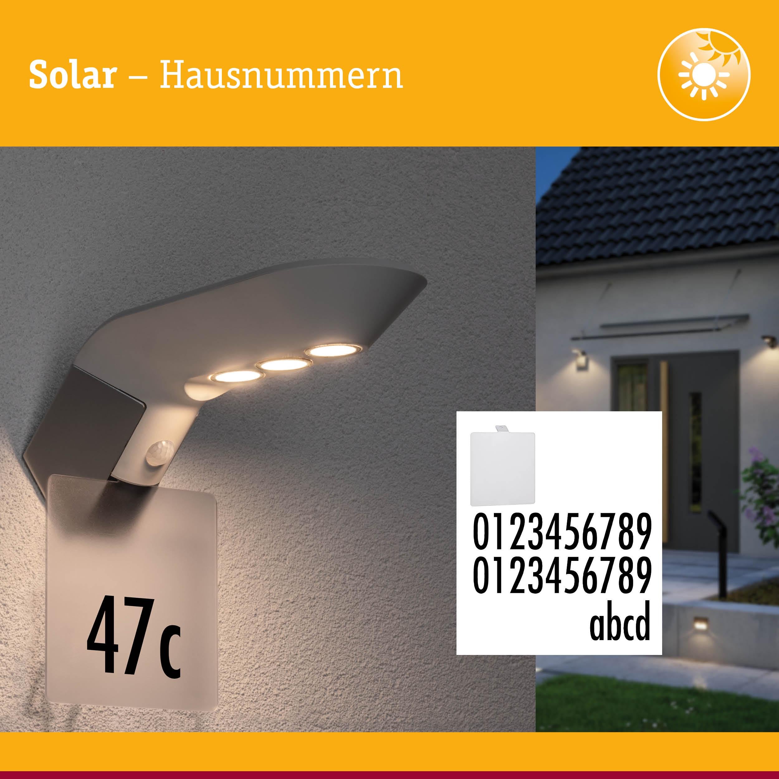 Applique murale solaire extérieure Soley IP44Accessoires numéro de maison métal blanc