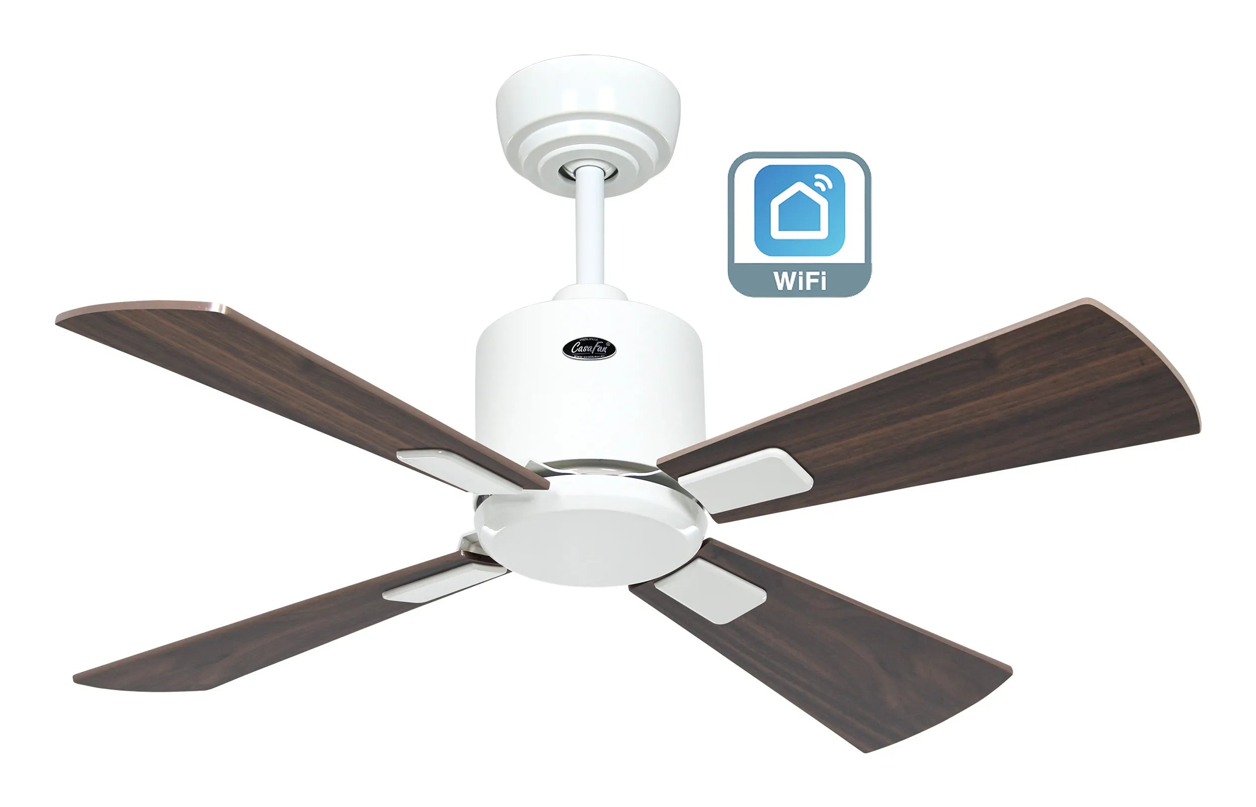 CasaFan ECO NEO III 92 WiFi – Lack weiß, Nussbaum/Kirschbaum