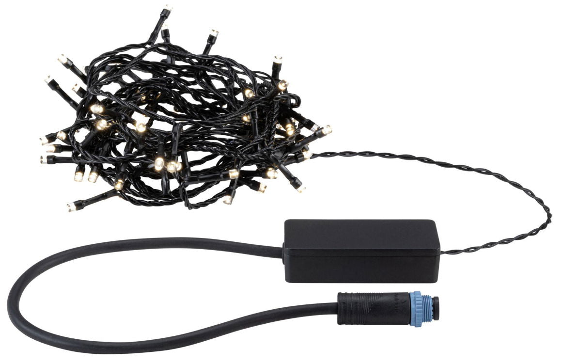 Plug & ShineLED Lichterkette Yuna Warmweiß 7,4m IP44 1,3W Schwarz
