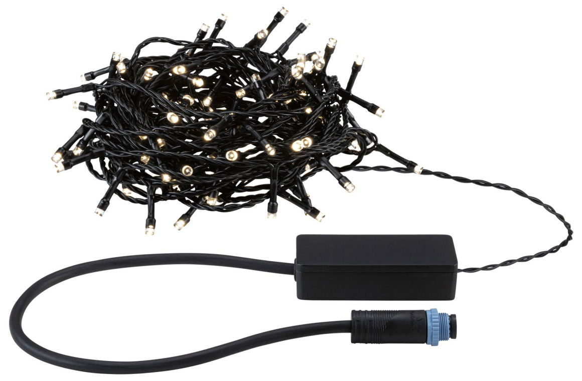 Plug & ShineLED Lichterkette Yuna Warmweiß 12,4m IP44 2,5W Schwarz
