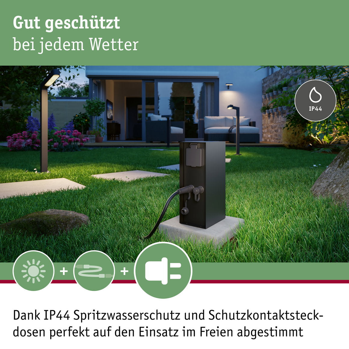 Paulmann Plug & Shine Steckdosensäule Rio Smart inkl. Trafo IP44 Anthrazit