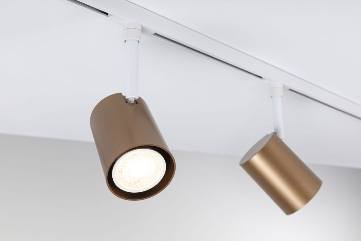 URailSchienenspot Luxe GU10 max. 10W dimmbar 230V Gold matt/Signalweiß