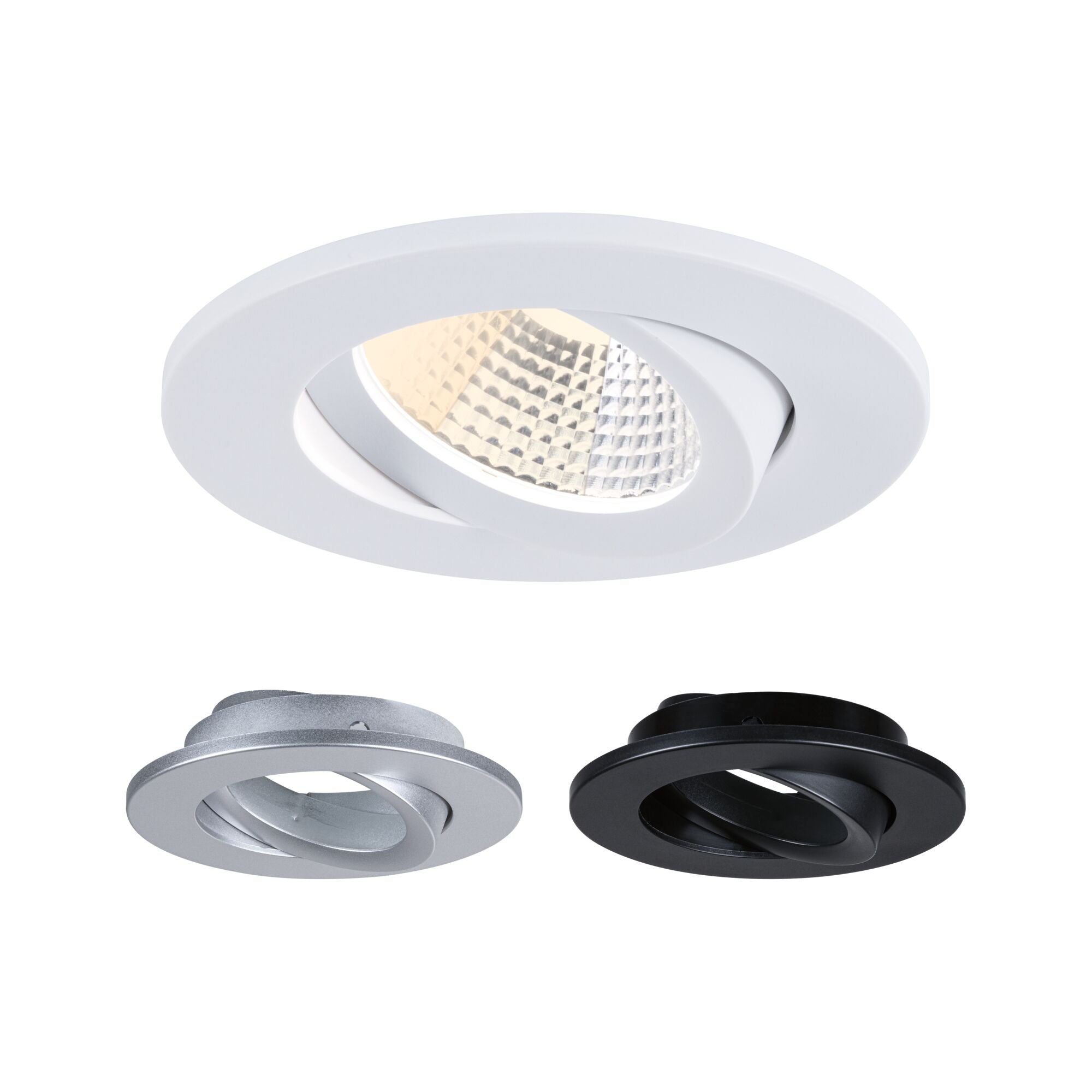 LED Einbauleuchte White Select Viona IP65 rund 85mm 25° 6W 520lm 230V 2700 - 4000K Schwarz matt/Weiß matt/Chrom matt