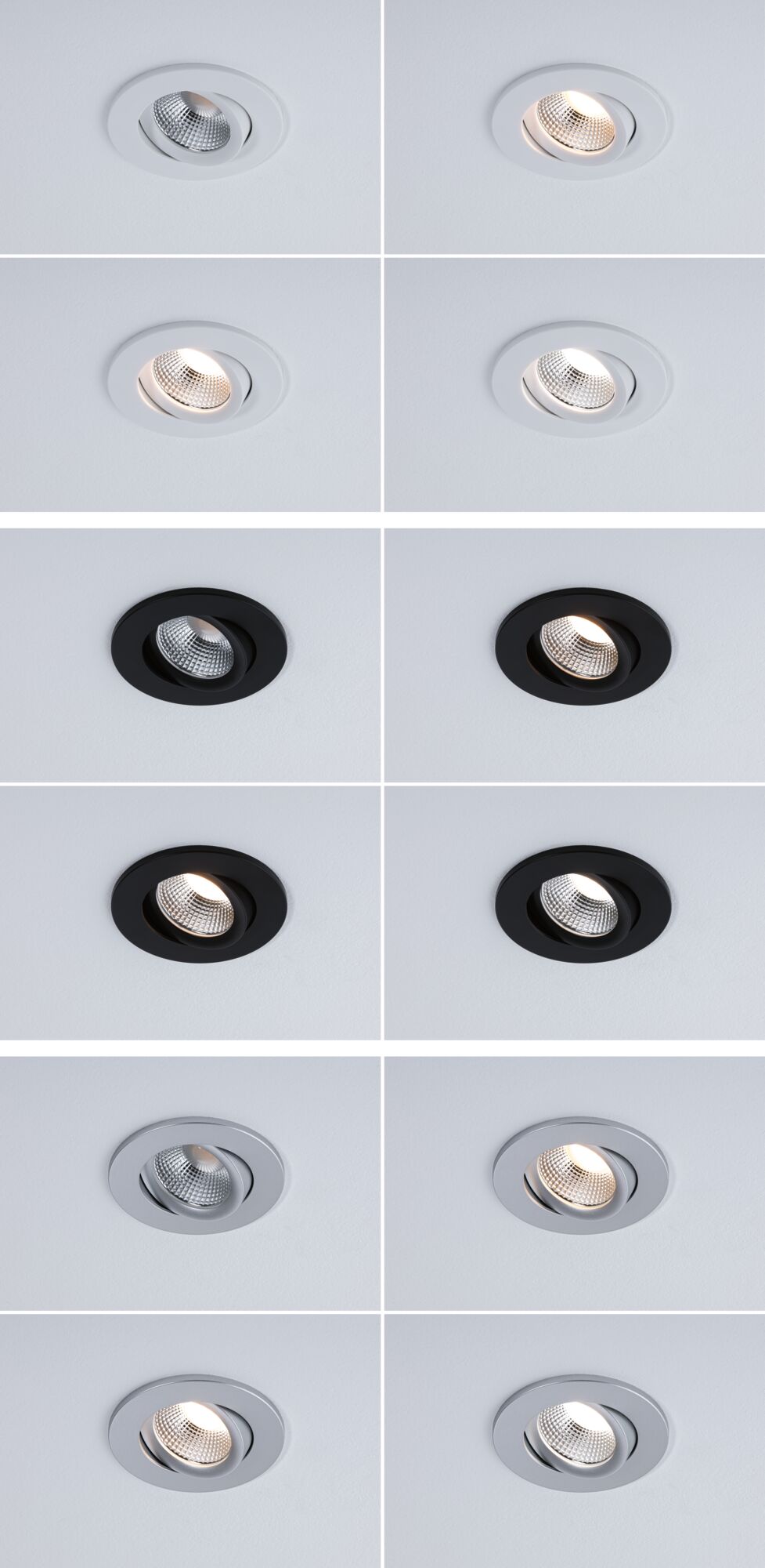 LED Einbauleuchte White Select Viona IP65 rund 85mm 25° 6W 520lm 230V 2700 - 4000K Schwarz matt/Weiß matt/Chrom matt