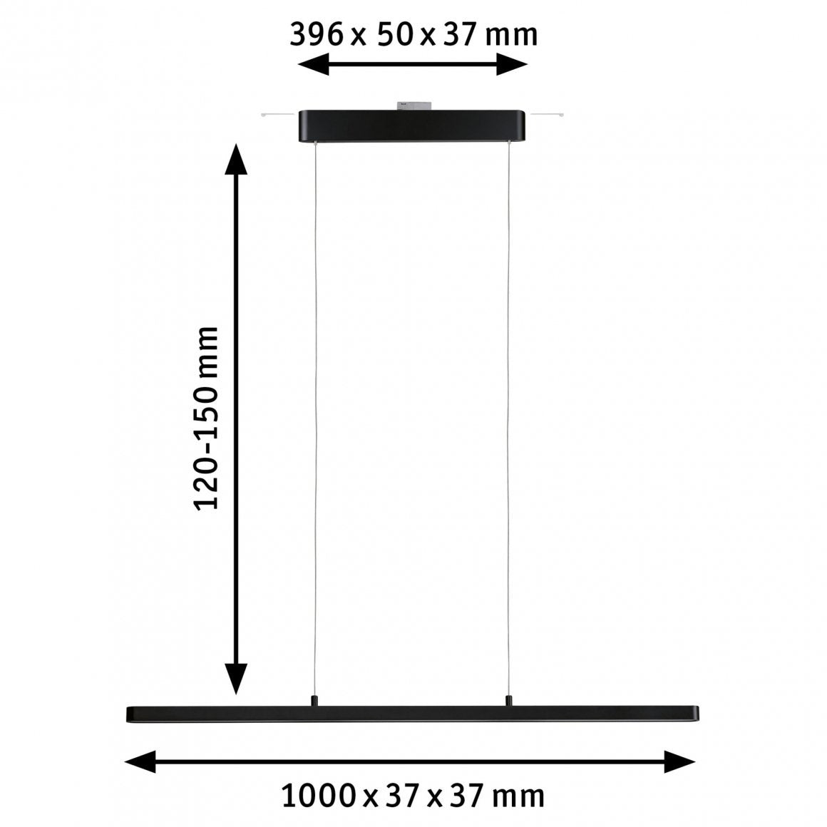  URail LED Pendel Lento  3x1800lm 3x13,5W Tunable White dimmbar 230V Schwarz matt