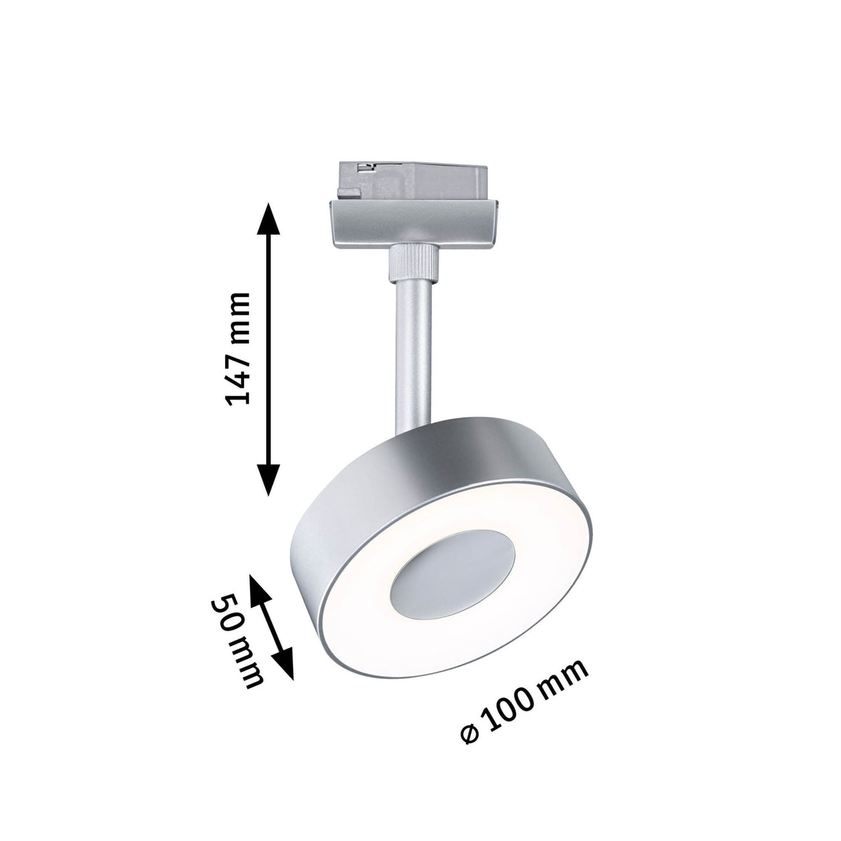 URail Schienenspot 3-Step-Dim Circle 280lm 5W 3000K dimmbar 230V Chrom matt