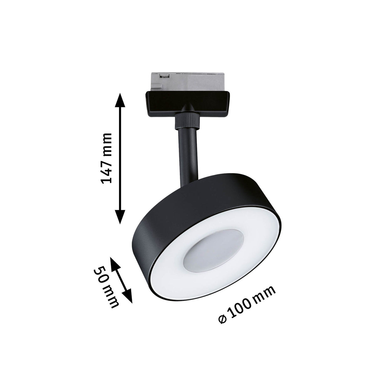 URail Schienenspot 3-Step-Dim Circle 220lm 5W 4000K dimmbar 230V Schwarz matt