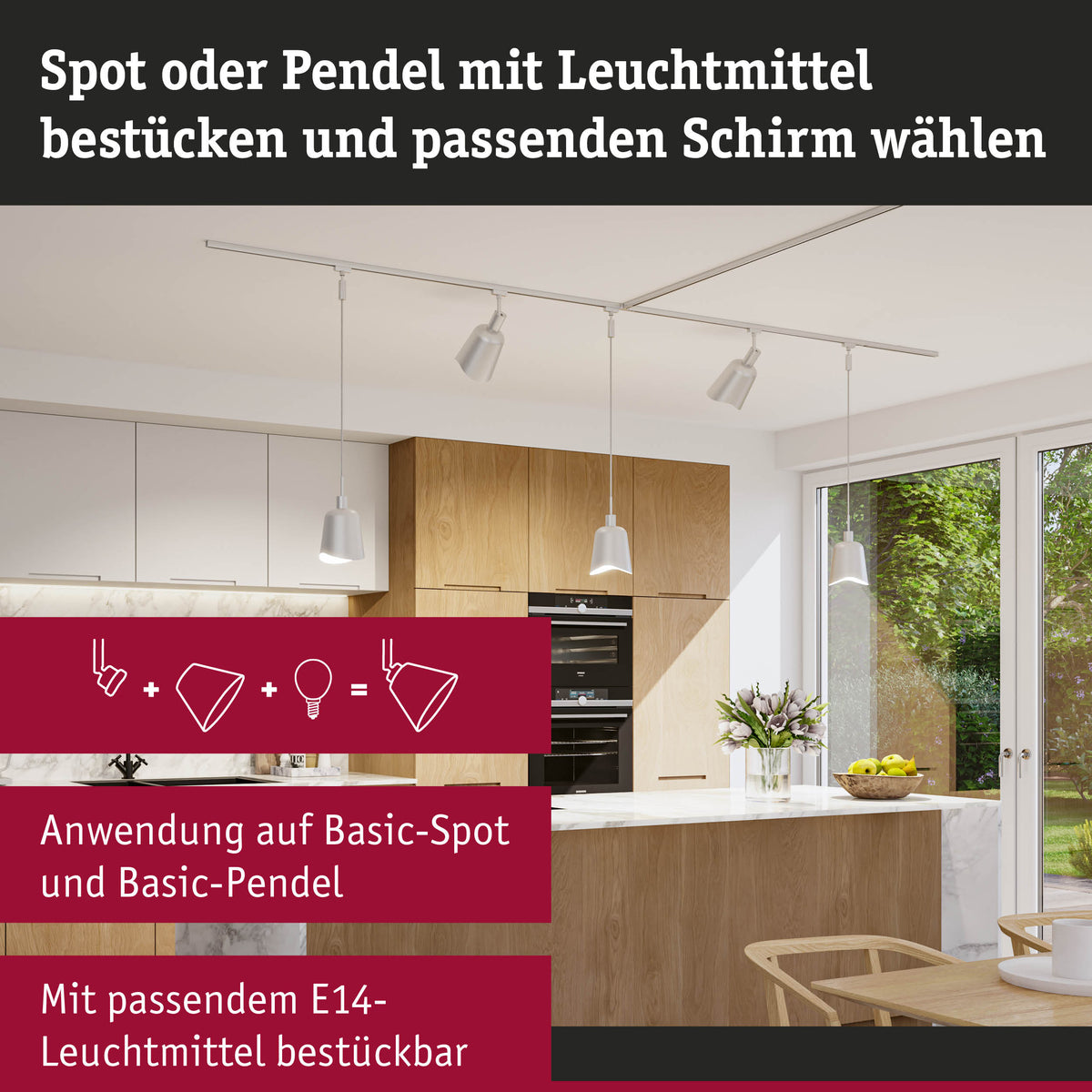 URail Schirm DecoSystems Alvaro 144mm Chrom matt/Weiß