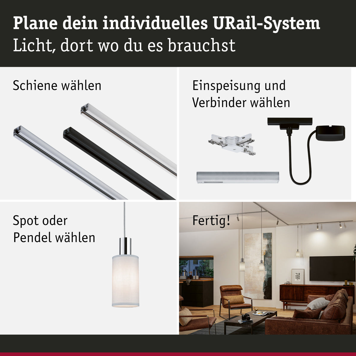 URail Schirm 2Easy Valerio 100mm Grau