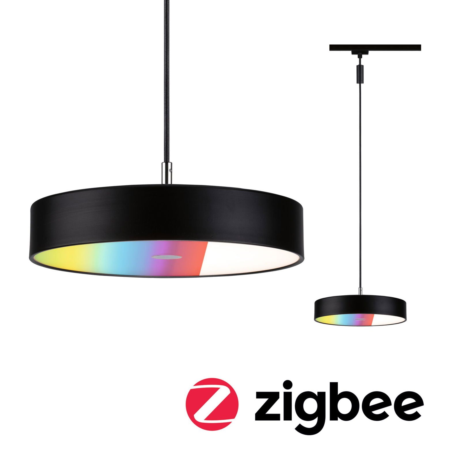 URail Pendel Smart Home Zigbee 3.0 Hildor RGBW  510lm 10W RGBW+ dimmbar 230V Schwarz matt