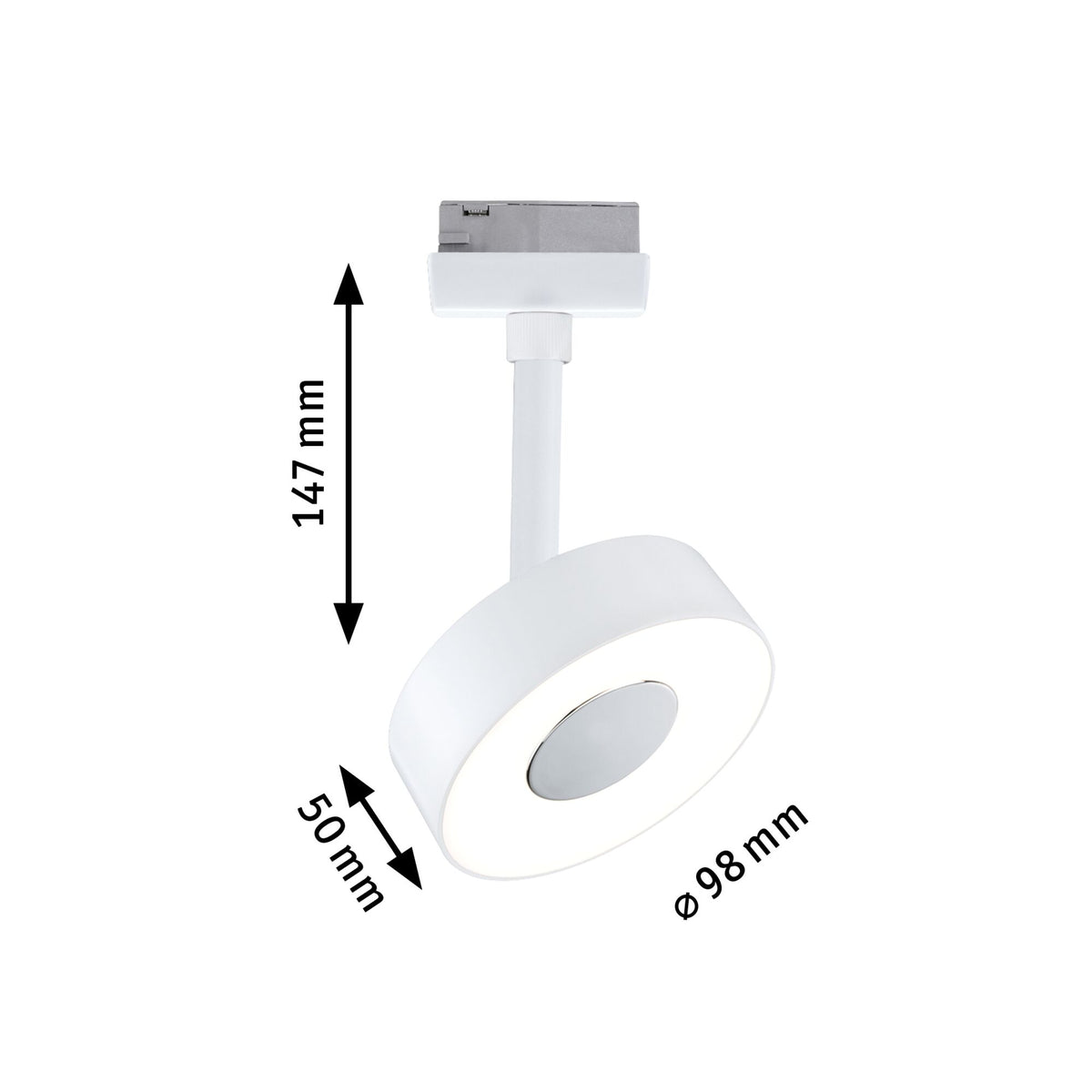 URail Schienenspot 3-Step-Dim Circle 280lm 5W 3000K dimmbar 230V Signalweiß