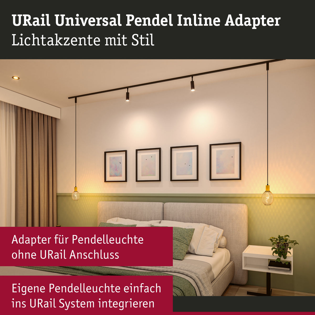 Paulmann URail Pendeladapter Universal 95791 Schwarz matt – Produktinformation 1