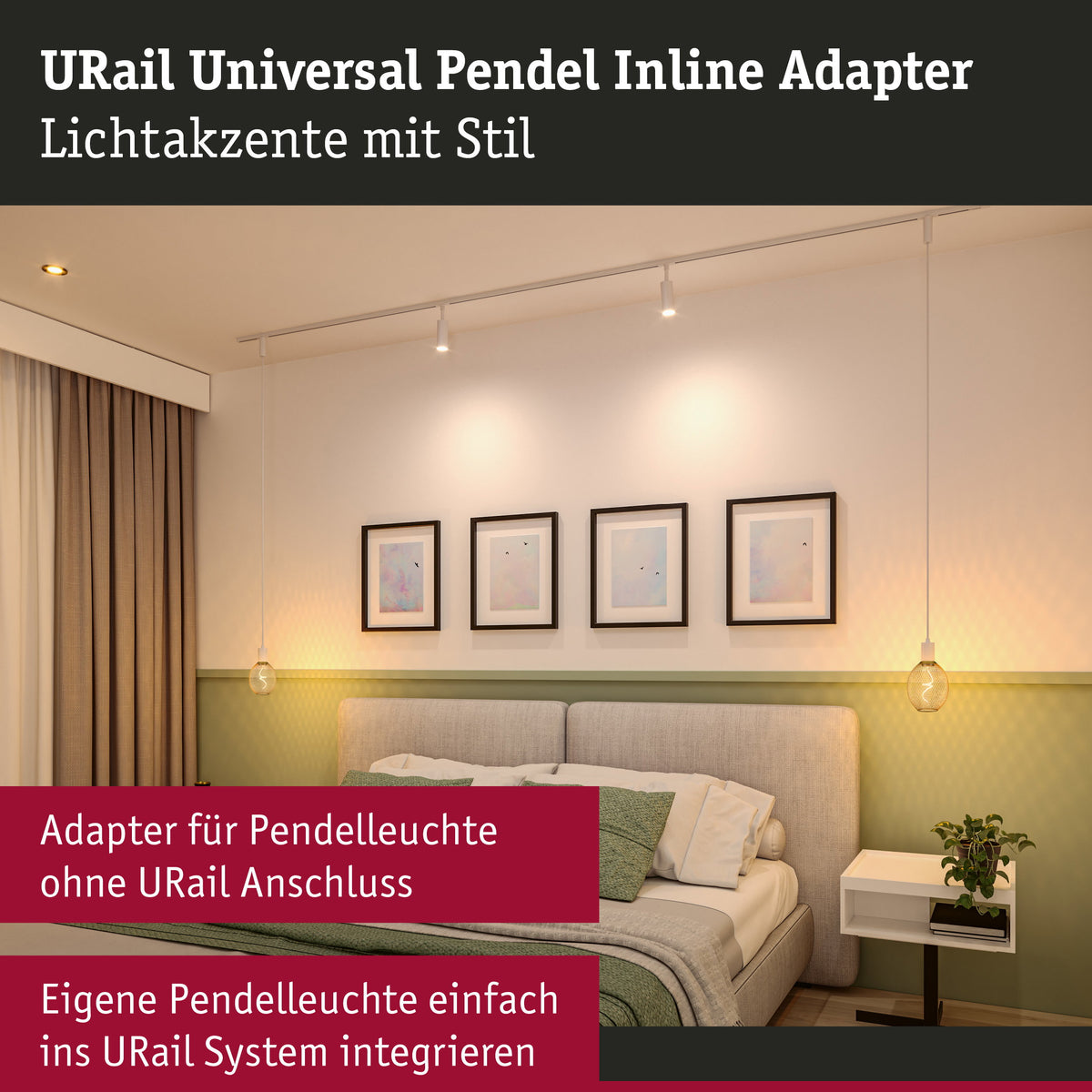 Paulmann URail Pendeladapter 95792 – Signalweiß