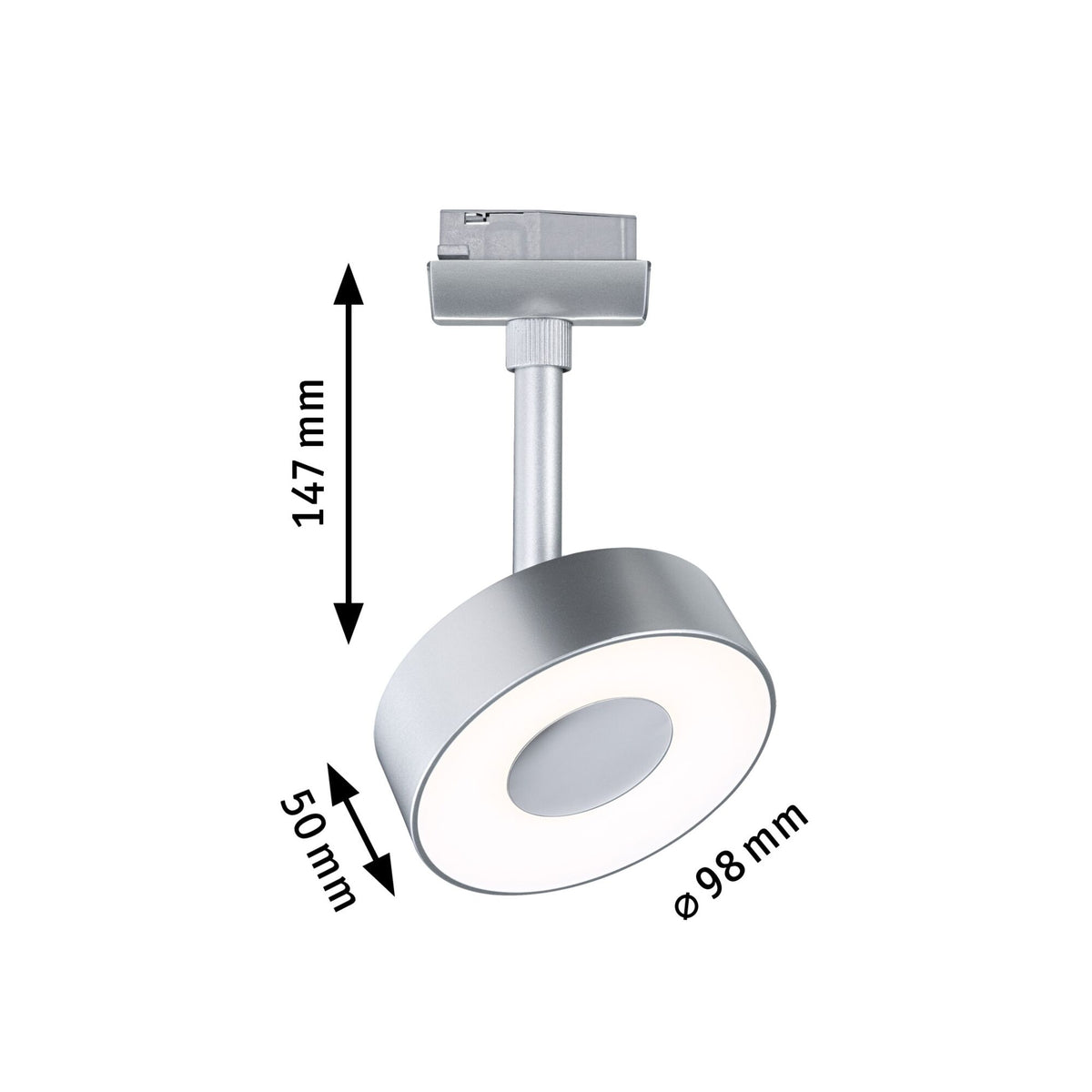 URail Schienenspot Circle 200lm 5W White Switch 230V Chrom matt