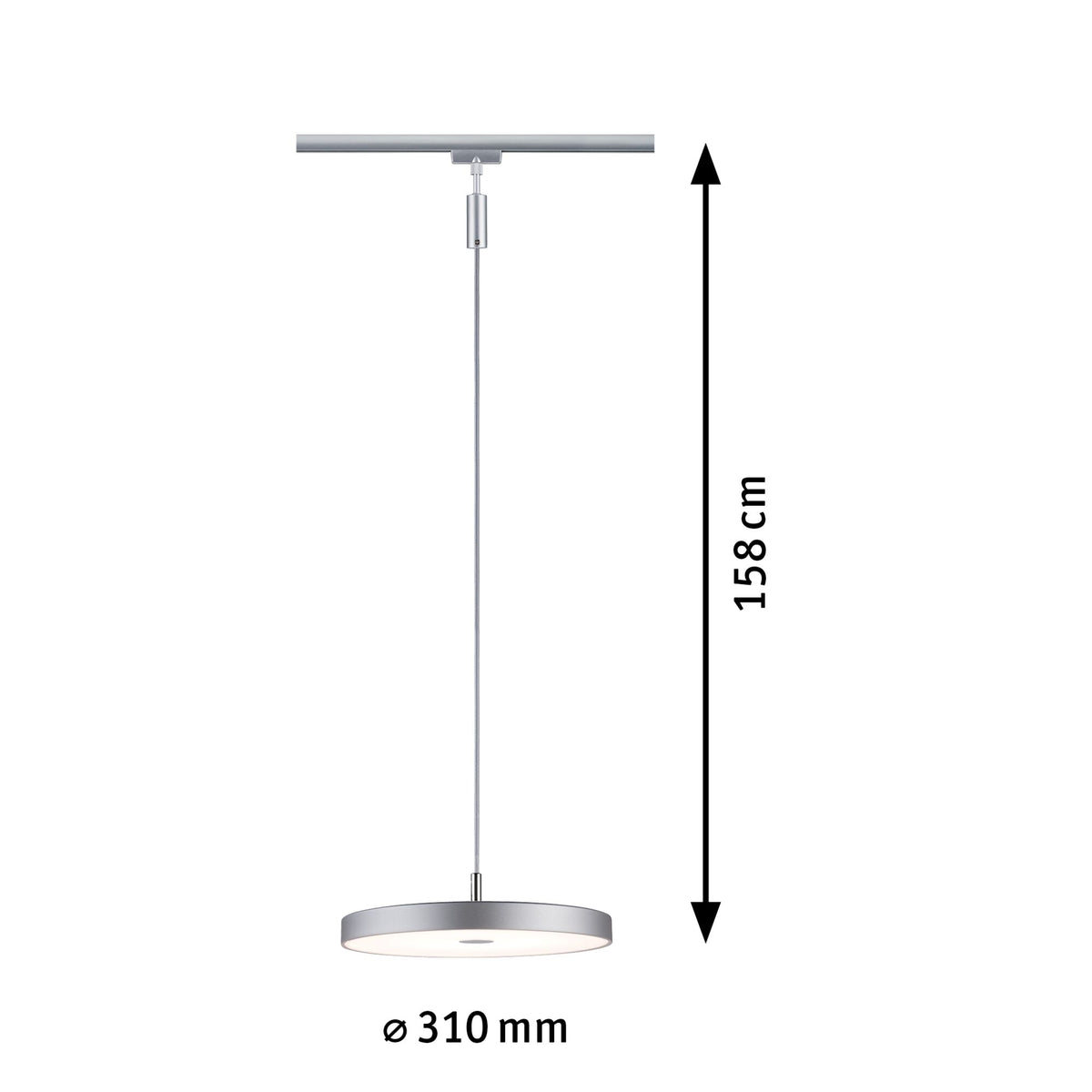 URail Pendel 3-Step-Dim Hildor 850lm 15W 3000K dimmbar 230V Chrom matt