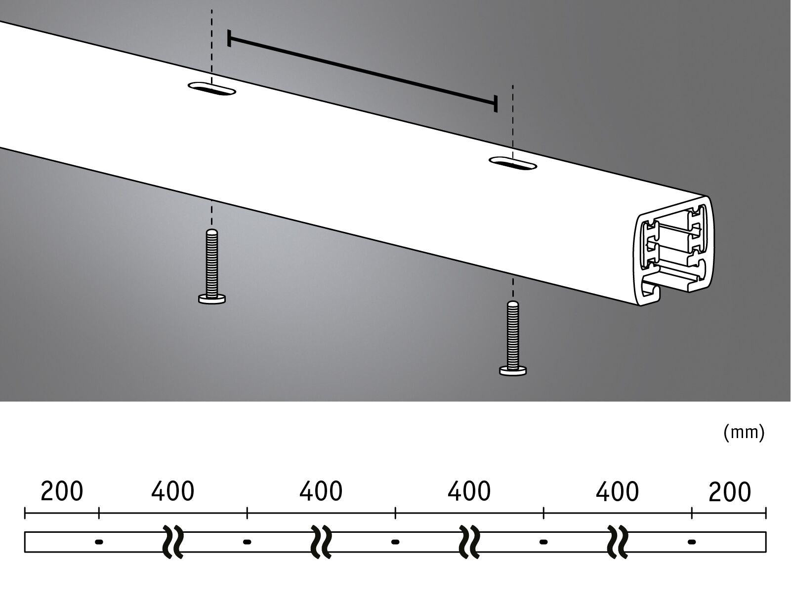 Système URAIL Rail 2m Noir mat 230V Métal