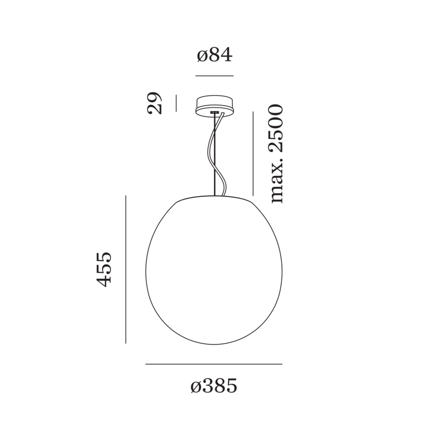 Dro Ceiling Susp 4.0 E27 B-W