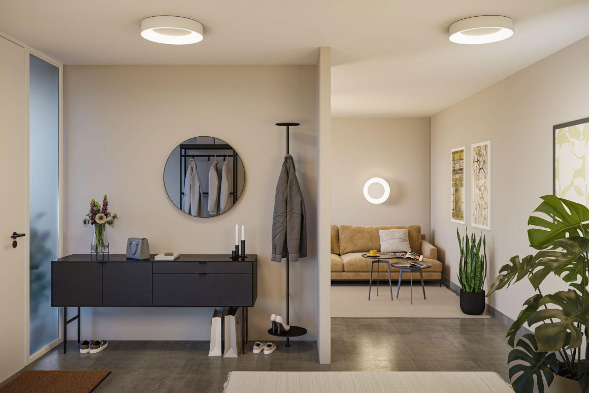 LED Deckenleuchte Smart Home Zigbee 3.0 Casca  IP44 RGBW+ 1750lm 230V 20W dimmbar Weiß matt