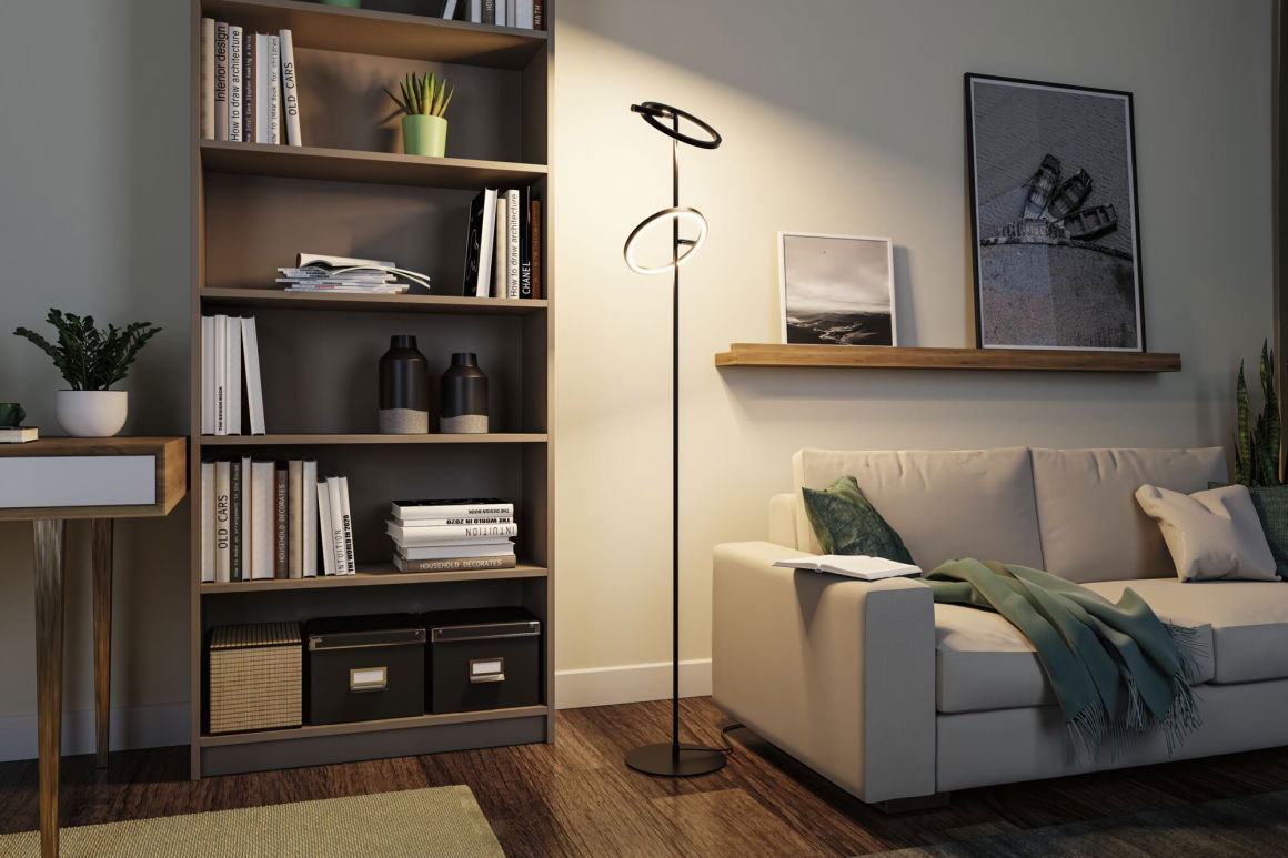 LED Stehleuchte Odila  Tunable White 2x1200lm 2x10,4W Schwarz matt, Chrom - Paulmann - lightnox.de