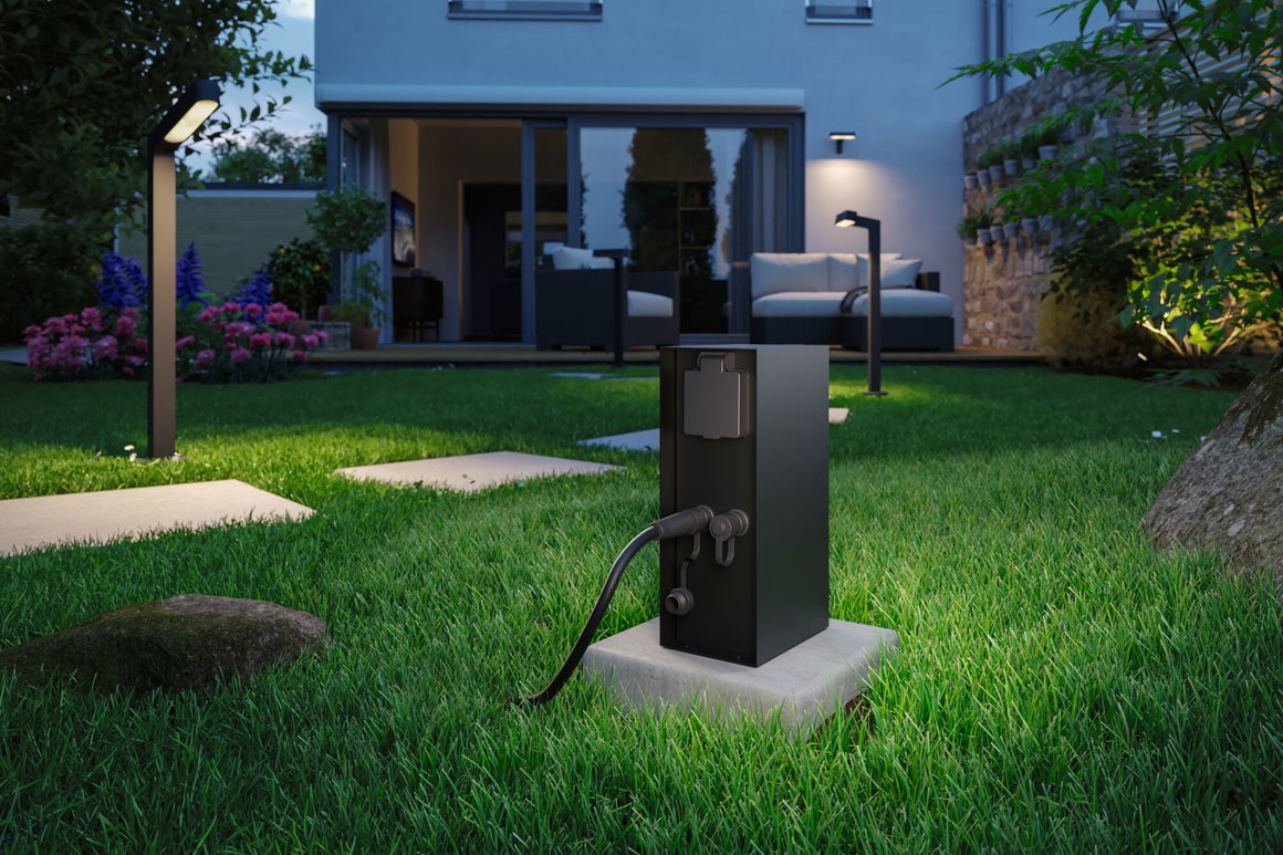 Paulmann Plug & Shine Steckdosensäule Rio Smart inkl. Trafo IP44 Anthrazit