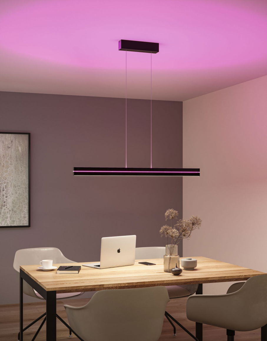 LED Pendelleuchte Raiko  RGBW+ 2300lm / 370lm 19W / 6W Schwarz - Paulmann - lightnox.de