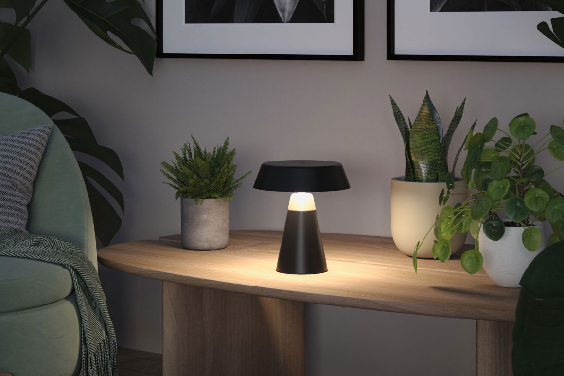 Lampe à batterie Lirox IP44 White Switch Noir/Champagne