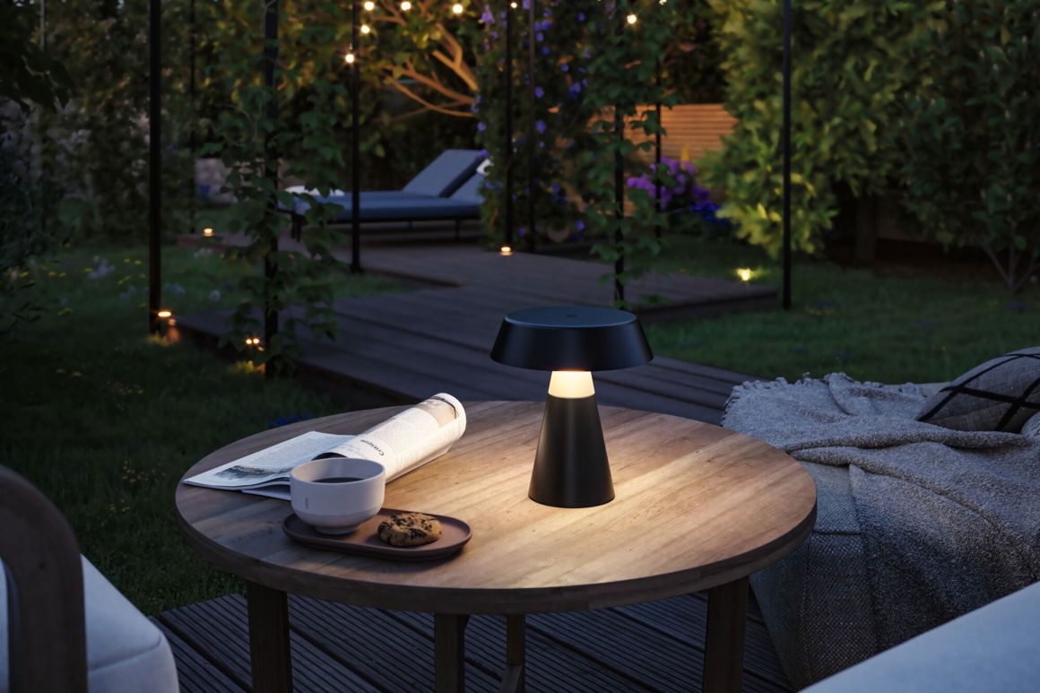 Lampe à batterie Lirox IP44 White Switch Noir/Champagne